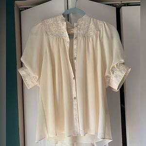 Moulinette soeurs women’s blouse, size 0, off white
